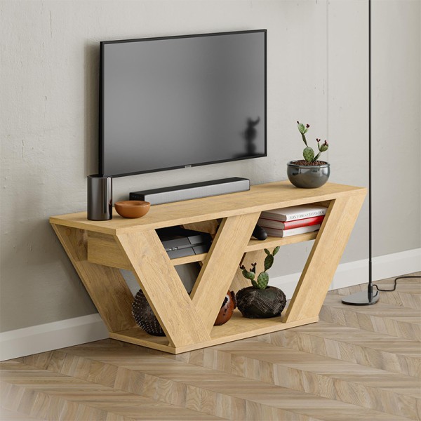 Έπιπλο τηλεόρασης Pipralla Megapap χρώμα sapphire oak 110x30x40εκ.