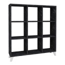 Βιβλιοθήκη Saul Megapap χρώμα μαύρο εφέ μαρμάρου 88,2x20x88,2εκ.