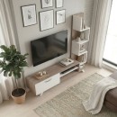 Έπιπλο τηλεόρασης Ceren Megapap χρώμα λευκό - cordoba 149,5x31x131,6εκ.