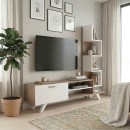 Έπιπλο τηλεόρασης Ceren Megapap χρώμα λευκό - cordoba 149,5x31x131,6εκ.