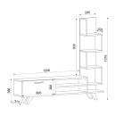 Έπιπλο τηλεόρασης Ceren Megapap χρώμα λευκό - cordoba 149,5x31x131,6εκ.