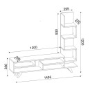 Έπιπλο τηλεόρασης Granada Megapap χρώμα λευκό - cordoba 149,5x29,5x120εκ.