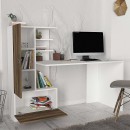 Γραφείο εργασίας Domingo Megapap χρώμα λευκό - καρυδί 149,5x60x120εκ.