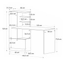 Γραφείο εργασίας Domingo Megapap χρώμα λευκό - καρυδί 149,5x60x120εκ.