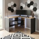 Γραφείο εργασίας Stylo Megapap χρώμα sapphire oak -  ανθρακί 120x120x73,8εκ.