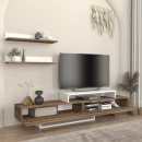 Έπιπλο τηλεόρασης Nirvana Megapap χρώμα καρυδί - λευκό 180x31,3x41,7εκ.
