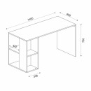 Γραφείο εργασίας Coral Megapap χρώμα λευκό - καρυδί 140x60x75εκ.