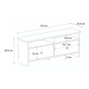 Έπιπλο τηλεόρασης Gradias Megapap χρώμα λευκό - sapphire oak 120x29,6x46,8εκ.