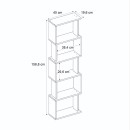 Βιβλιοθήκη Alvina Megapap χρώμα μαύρο 45x19,6x158,8εκ.