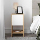 Κομοδίνο Ema Megapap χρώμα sapphire oak - λευκό 30x30x55εκ.