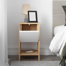 Κομοδίνο Ema Megapap χρώμα sapphire oak - λευκό 30x30x55εκ.