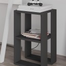 Κομοδίνο - Τραπεζάκι βοηθητικό Lonie Megapap χρώμα ανθρακί 34x30x55εκ.