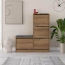 Παπουτσοθήκη Dude Megapap χρώμα ανοιχτό καρυδί 104,8x26x118,5εκ.