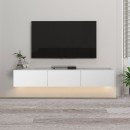 Έπιπλο τηλεόρασης επιτοίχιο Damla Megapap με LED χρώμα λευκό 180x29,5x29,5εκ.