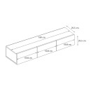 Έπιπλο τηλεόρασης επιτοίχιο Damla Megapap με LED χρώμα sapphire oak 180x29,5x29,5εκ.