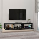 Έπιπλο τηλεόρασης επιτοίχιο Damla Megapap με LED χρώμα μαύρο εφέ μαρμάρου 180x29,5x29,5εκ.