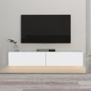Έπιπλο τηλεόρασης επιτοίχιο Aristo Megapap με LED χρώμα λευκό 135x31,6x25εκ.