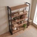 Βιβλιοθήκη Atlas Megapap χρώμα antlantic pine - μαύρο 130x35x180εκ.