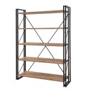 Βιβλιοθήκη Atlas Megapap χρώμα antlantic pine - μαύρο 130x35x180εκ.