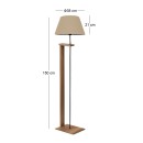 Φωτιστικό δαπέδου Moris Megapap MDF - ύφασμα PVC χρώμα καρυδί - μπεζ Φ38x150εκ.