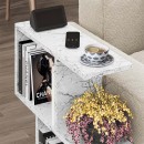 Τραπεζάκι βοηθητικό Homemania Megapap χρώμα λευκό εφέ μαρμάρου 60x20x60εκ.