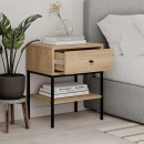 Κομοδίνο Lisa Megapap χρώμα saphhire oak 45x35x56εκ.