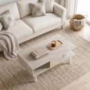 Τραπεζάκι σαλονιού Andros Megapap χρώμα travertine 90x54x39,6εκ.