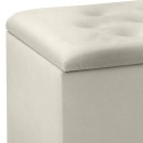 Σκαμπώ - Ταμπουρέ Lotus Megapap βελούδινο χρώμα κρεμ 90x40x50εκ.