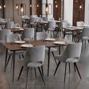 Καρέκλα τραπεζαρίας Firenze Megapap γκρι ύφασμα - μεταλλικό μαύρο πόδι 51x60x81εκ. | Σετ 2 τεμ