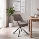 Πολυθρόνα τραπεζαρίας Alessia Megapap περιστρεφόμενη elephant grey ύφασμα - μεταλλικό μαύρο πόδι 58x66x85εκ. | Σετ 2 τεμ
