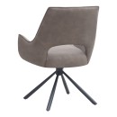 Πολυθρόνα τραπεζαρίας Alessia Megapap περιστρεφόμενη elephant grey ύφασμα - μεταλλικό μαύρο πόδι 58x66x85εκ. | Σετ 2 τεμ
