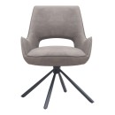 Πολυθρόνα τραπεζαρίας Alessia Megapap περιστρεφόμενη elephant grey ύφασμα - μεταλλικό μαύρο πόδι 58x66x85εκ. | Σετ 2 τεμ
