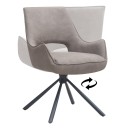 Πολυθρόνα τραπεζαρίας Alessia Megapap περιστρεφόμενη elephant grey ύφασμα - μεταλλικό μαύρο πόδι 58x66x85εκ. | Σετ 2 τεμ