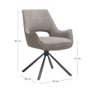 Πολυθρόνα τραπεζαρίας Alessia Megapap περιστρεφόμενη elephant grey ύφασμα - μεταλλικό μαύρο πόδι 58x66x85εκ. | Σετ 2 τεμ