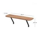 Ραφιέρα τοίχου Barca Megapap χρώμα pine oak 60x17,5x20,4εκ.