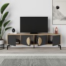 Έπιπλο τηλεόρασης Gora Megapap χρώμα sapphire oak - silky black 180x35,6x51εκ.