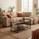 Τραπεζάκι σαλονιού Giza Megapap χρώμα rustic καρυδί 90,2x50,3x50,4εκ.