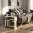 Τραπεζάκι βοηθητικό Silvanus Megapap χρώμα travertine 51x17,5x49εκ.