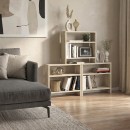 Τραπεζάκι βοηθητικό Silvanus Megapap χρώμα travertine 51x17,5x49εκ.