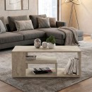 Τραπεζάκι σαλονιού Abdera Megapap χρώμα travertine 110x60x42εκ.
