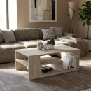 Τραπεζάκι σαλονιού Abdera Megapap χρώμα travertine 110x60x42εκ.