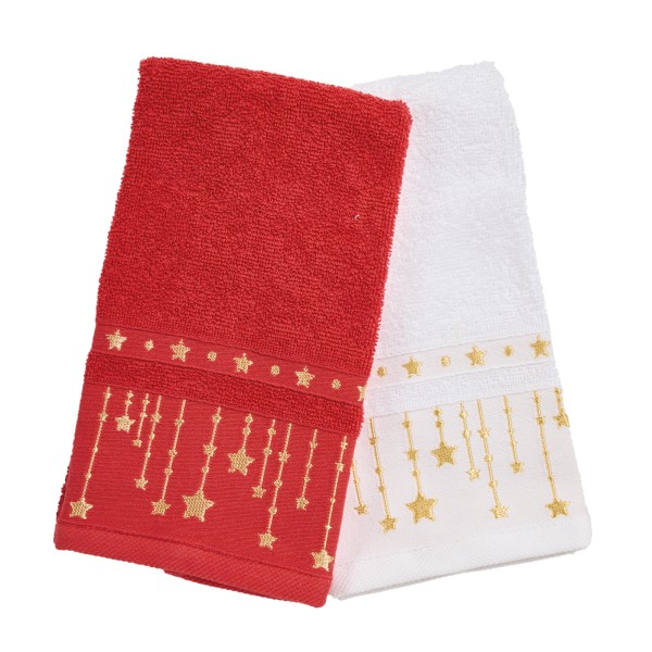 DAS HOME CHRISTMAS ΠΟΤΗΡΟΠΑΝΑ ΣΕΤ 2ΤΜΧ 30X50 0907 RED, WHITE