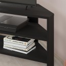 Έπιπλο τηλεόρασης γωνιακό Thales Megapap χρώμα black wood 110x36x45εκ.