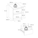 Κομοδίνο Breve Megapap χρώμα λευκό 39,8x41,8x55εκ.