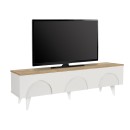 Έπιπλο τηλεόρασης Bono Megapap χρώμα λευκό - sepet oak 150x32,3x42,1εκ.
