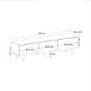 Έπιπλο τηλεόρασης Bono Megapap χρώμα λευκό - sepet oak 150x32,3x42,1εκ.