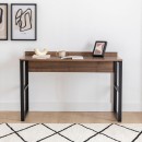 Γραφείο εργασίας Rana Megapap χρώμα καρυδί - μαύρο 120x60x78,8εκ.