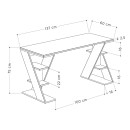 Γραφείο εργασίας Papillon Megapap χρώμα sapphire oak - λευκό 137x60x75εκ