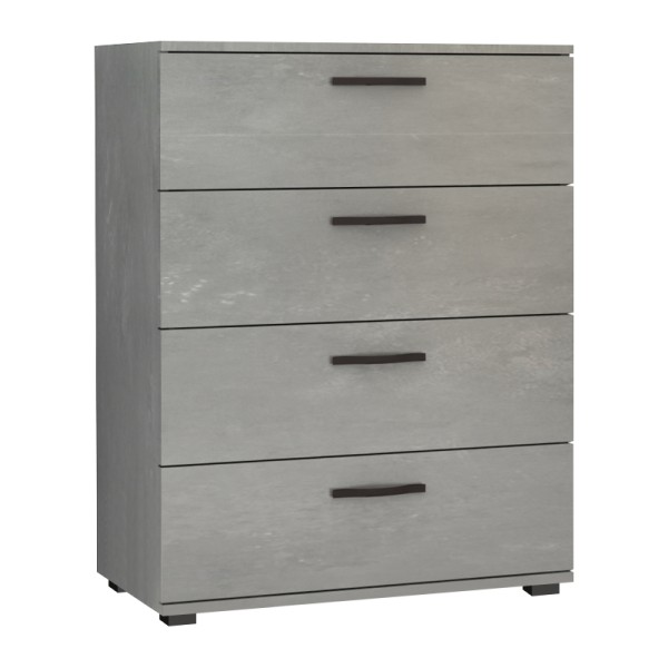 Συρταριέρα Velika Megapap χρώμα γκρι σκυροδέματος 73x44x96εκ.