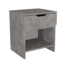 Κομοδίνο Mida Megapap χρώμα γκρι σκυροδέματος 45x40x52εκ.